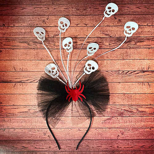 Ободок на Хэллоуин «Черепа» с пауком